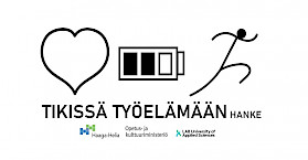 Tikissä työelämään -hankkeen logo.